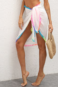 Women's Tassel Patched Irregular One Piece Beach Skirt