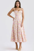 Women's Clarabelle Pink Meadow Print Cotton Sundress