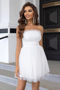 Women's Strapless A Line Tulle Homecoming Dress