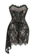 Women's Lace Corset Draped Mini Dress