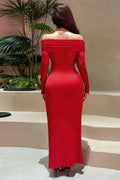Women's Off-Shoulder Mesh Hollow-Out Bodycon Dress