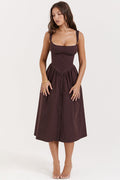 Women's Rich Brown Midi Sundress