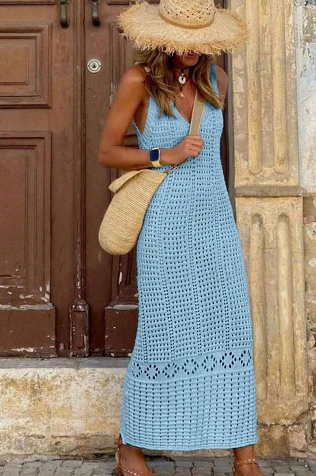 Women's Hollow Out Sleeveless Sweater Dress