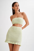Women's Always Say Goodbye Crochet Mini Skirt Set Mint