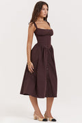 Women's Rich Brown Midi Sundress