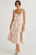 Women's Carmen Bustier Sundress Rose Print
