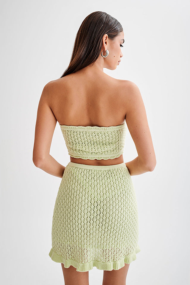 Women's Always Say Goodbye Crochet Mini Skirt Set Mint