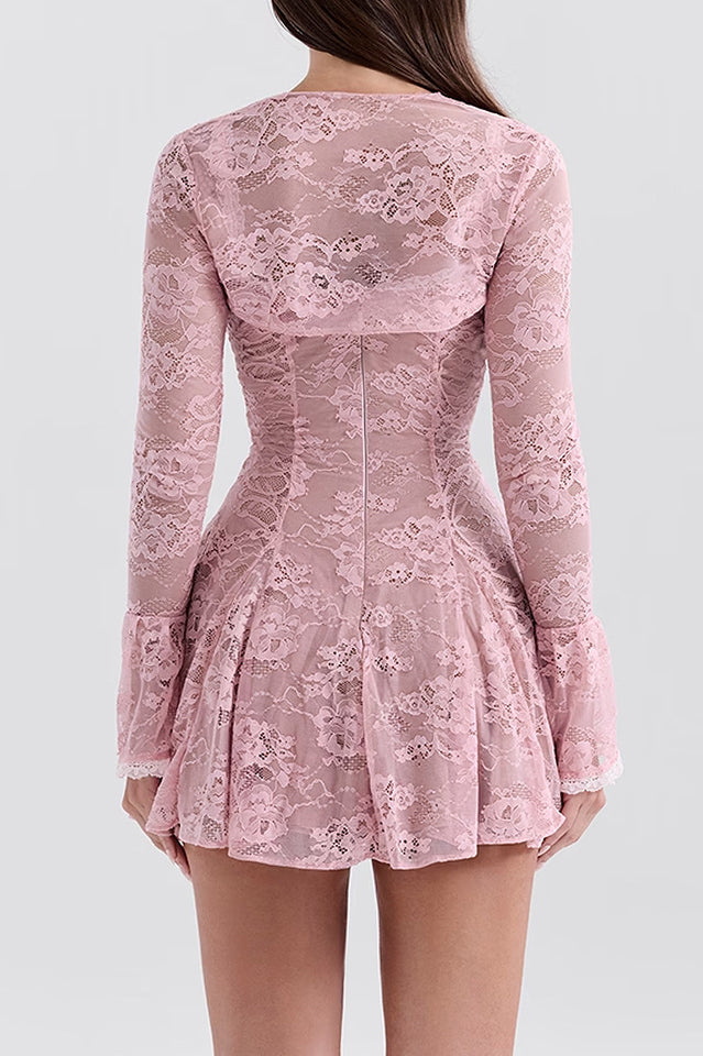 Women's Alice Pink Lace Mini Dress