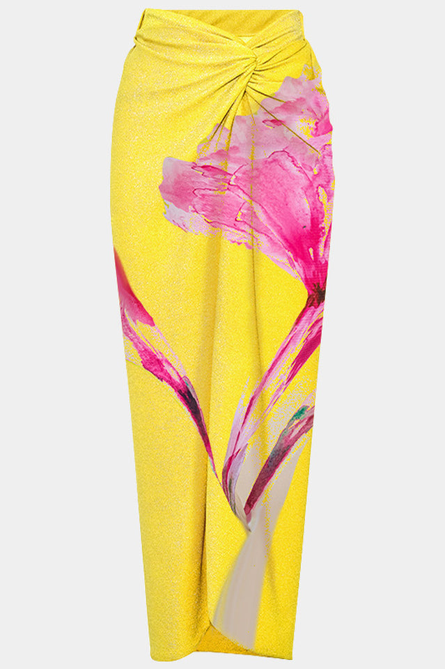 Women's 3D Flower One Shoulder Swimsuit & Skirt Set