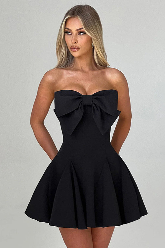 Women's Holly Strapless Skirt with Bow Detail Black