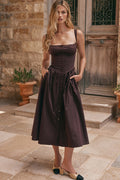 Women's Rich Brown Midi Sundress