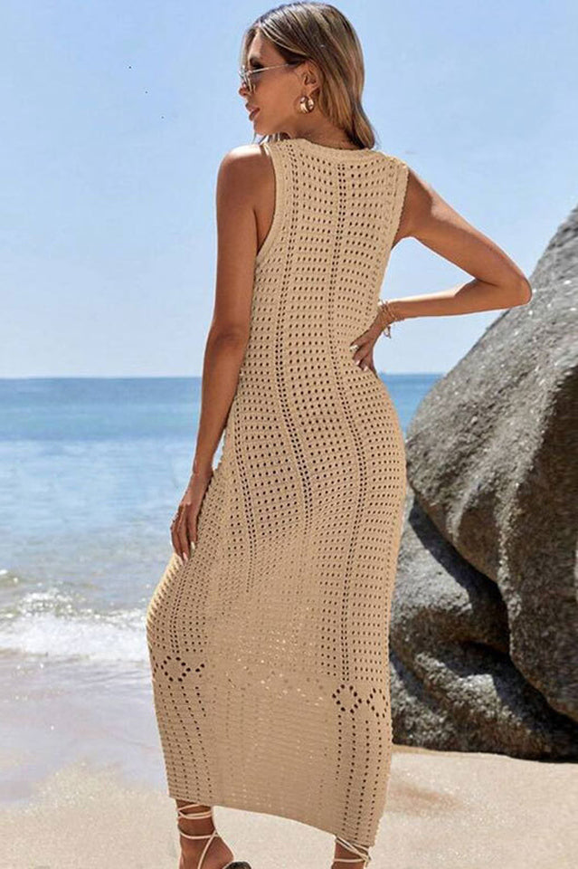 Women's Hollow Out Sleeveless Sweater Dress