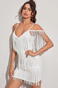 Women's Pora Mini Halter Dress with Tassels