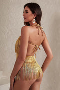 Women's Halter Fringe Romper