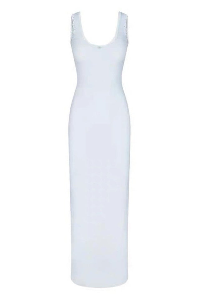 Women's Soft Lounge Lace Scoop Neck Dress Baby Blue