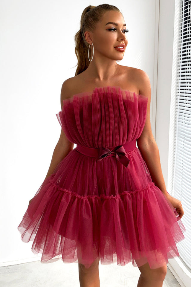 Women's Yacht Party Dress Burgundy