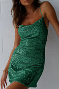 Women's Shimmy Dance Sequin Dress Green