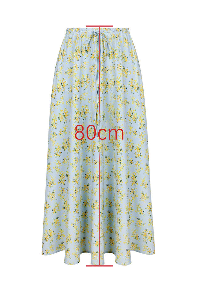 Women's Vintage Floral Print Top + Skirt Set