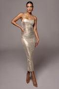 Women's Rubi Cowl Neck Cocktail Dress Gold