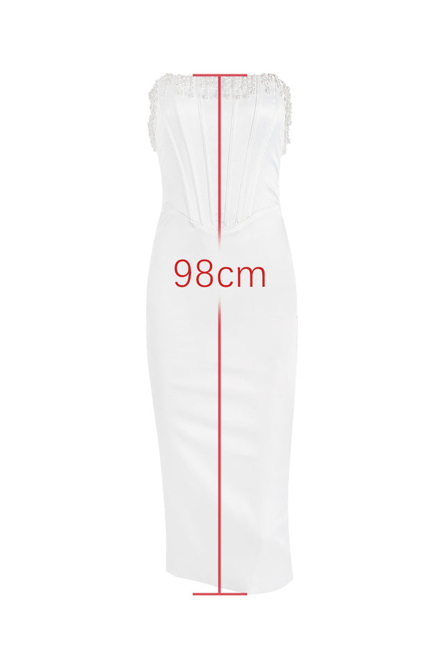 Women's Nalita Vintage Cream Beaded Strapless Dress