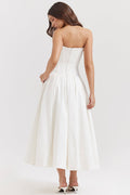 Women's Lady Black Strapless Midi Dress