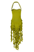 Women's Ruffle Tassel Halter Bustier Mini Dress