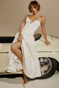 Women's Lady Black Strapless Midi Dress