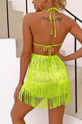 Women's Halter Fringe Romper
