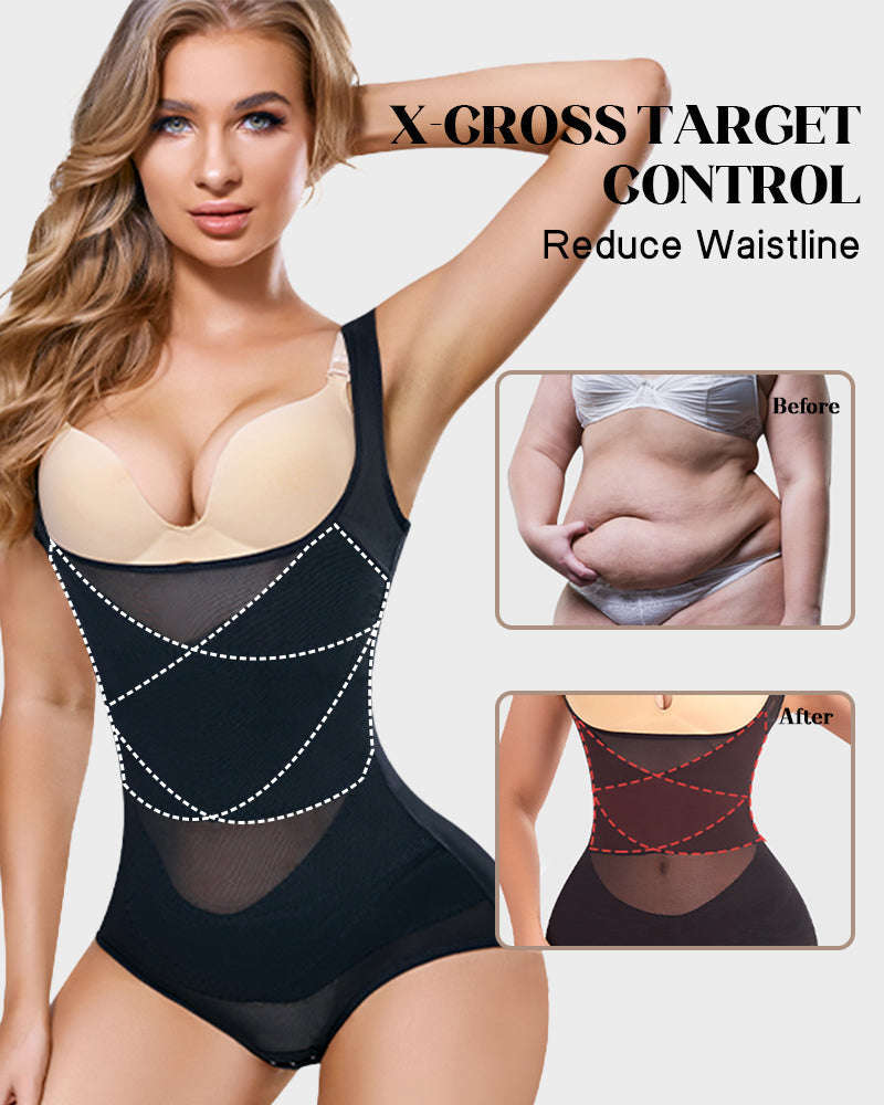 Women’s Open Bust Cross Compression Body Shaper