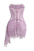 Women's Lace Corset Draped Mini Dress