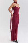 Women's Hallie Corset With Neck Scarf + Skirt Set