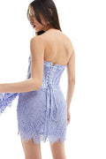 Women's Lace Corset Draped Mini Dress