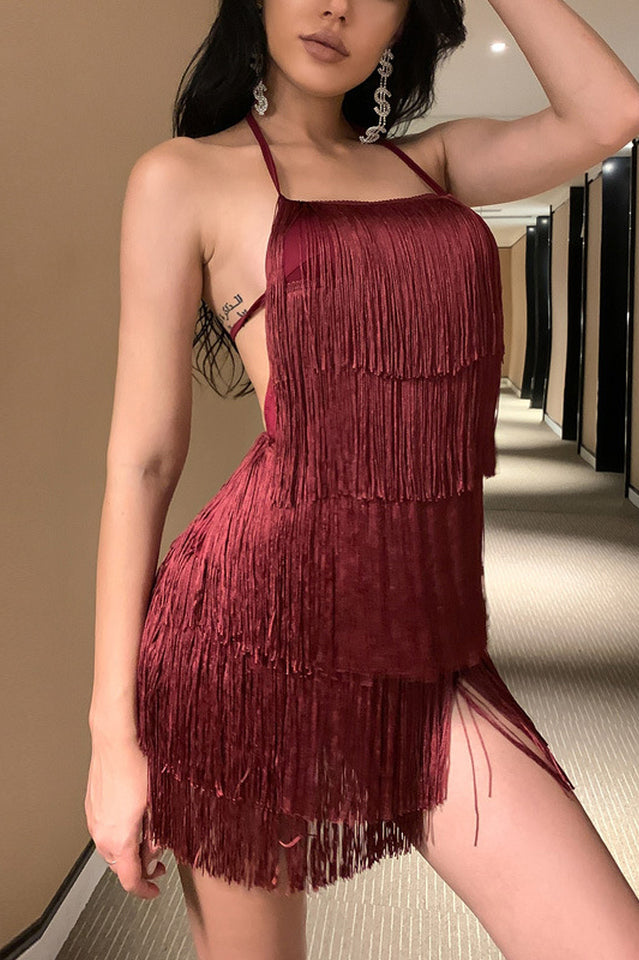 Women's Halter Fringe Romper