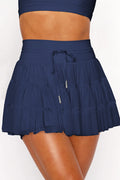 Women's High Waist Plain Mesh Skort 9# L