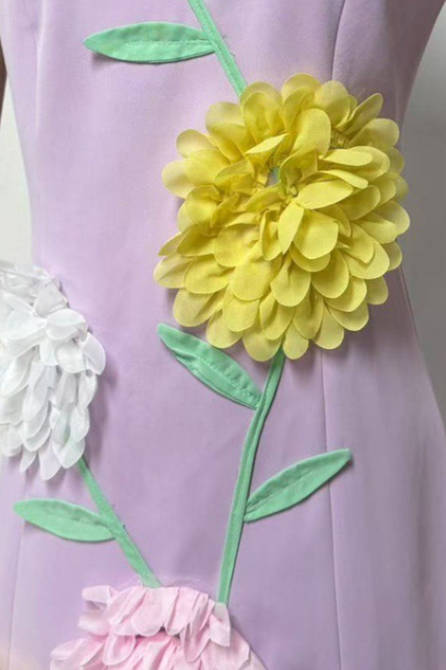 Women's Sibyl Floral Applique Sleeveless Mini Dress