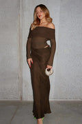 Women's Off-Shoulder Mesh Hollow-Out Bodycon Dress