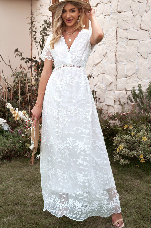 Women's Emma Boho Floral Lace Maxi Dress