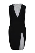 Women's Rhinestone Detail Spliced Dress Black