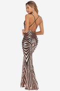 Women's Sexy Backless Sequin Cocktail Dress