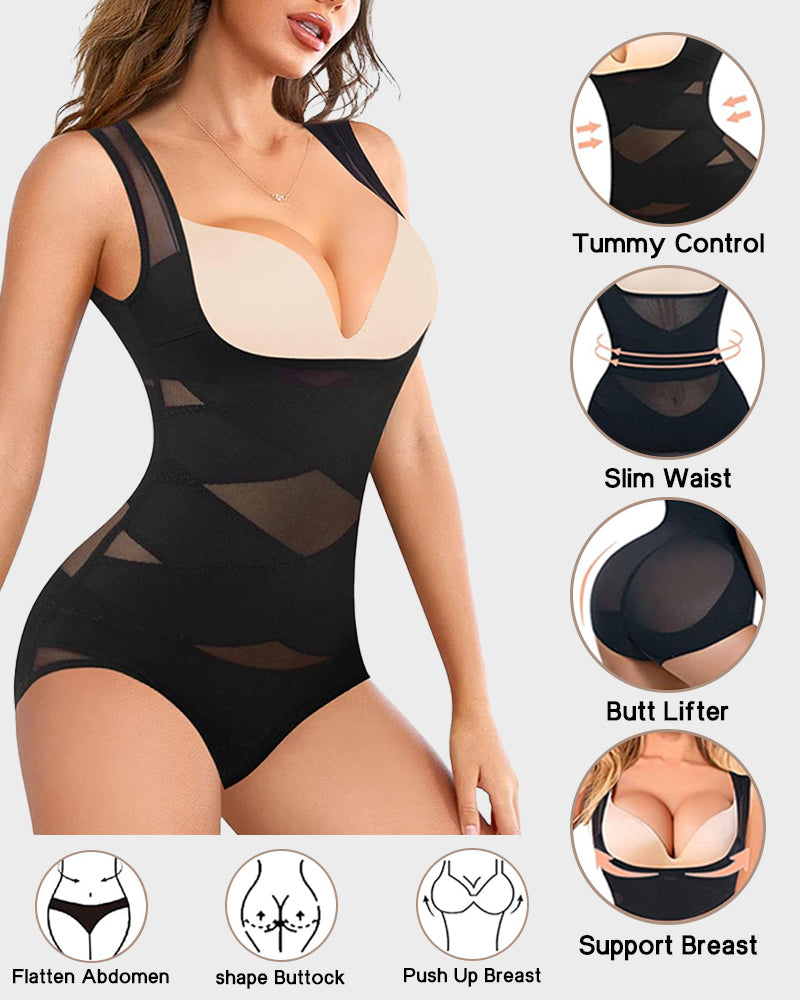 Women’s Open Bust Cross Compression Body Shaper