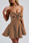 Women's Holly Strapless Skirt with Bow Detail Khaki