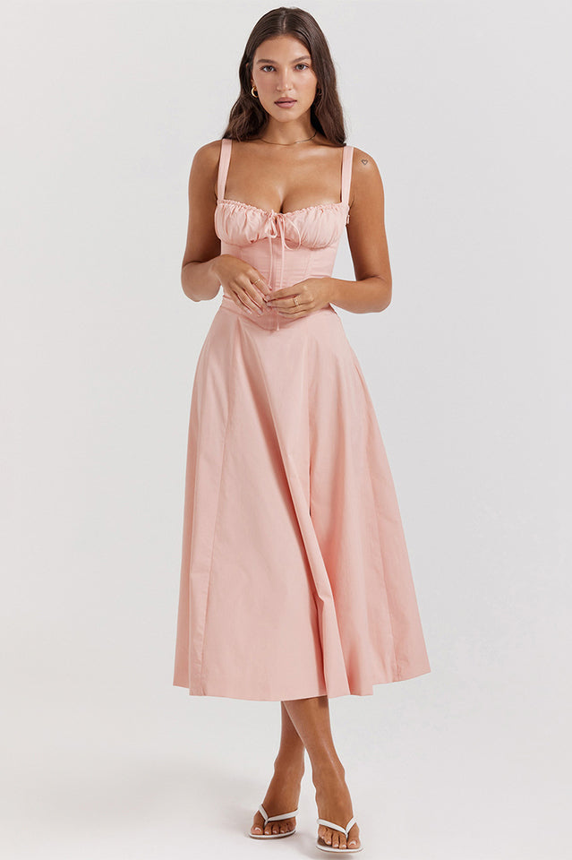 Women's Carmen Bustier Sundress Baby Pink