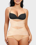 Women’s Open Bust Cross Compression Body Shaper Beige