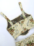 Women's Jacquard Corset Top & Mini Skirt Set