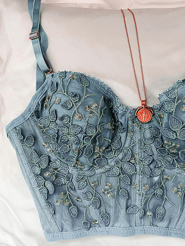 Women's Vintage Lace Embroidery Bustier