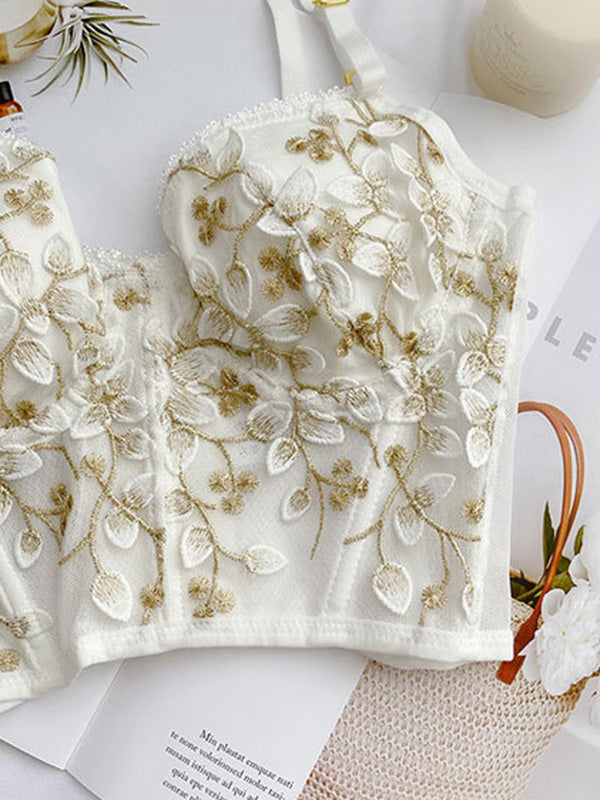 Women's Vintage Lace Embroidery Bustier