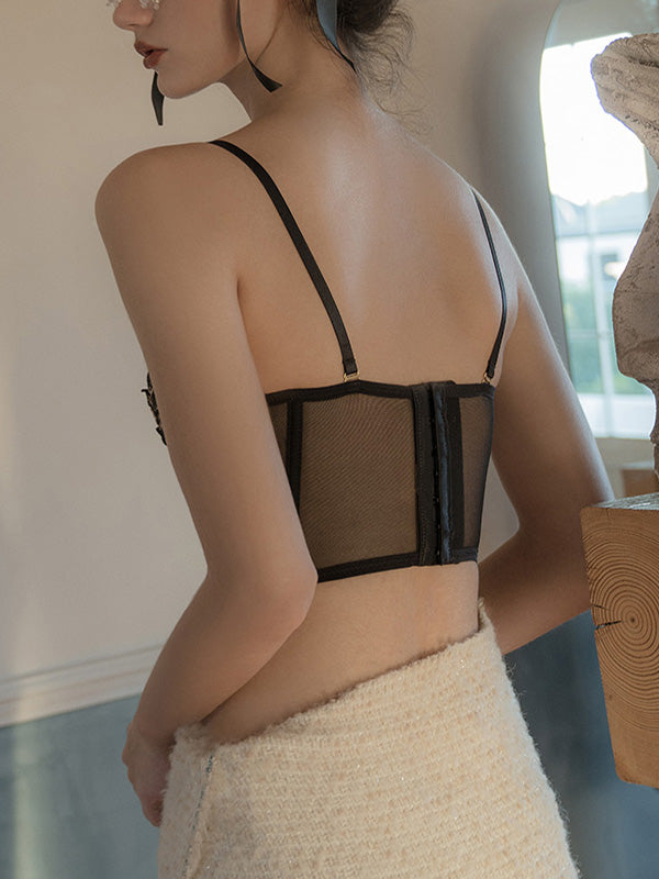 Women's Vintage Lace Embroidery Bustier