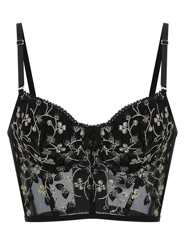 Women's Vintage Lace Embroidery Bustier