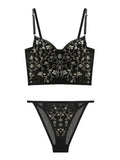 Women's Vintage Lace Embroidery Bustier