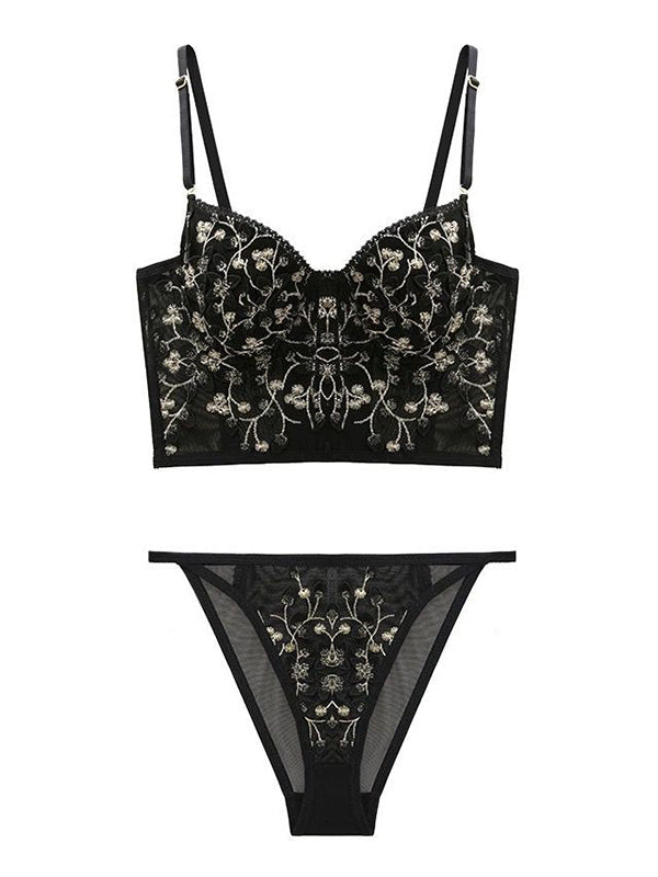 Women's Vintage Lace Embroidery Bustier